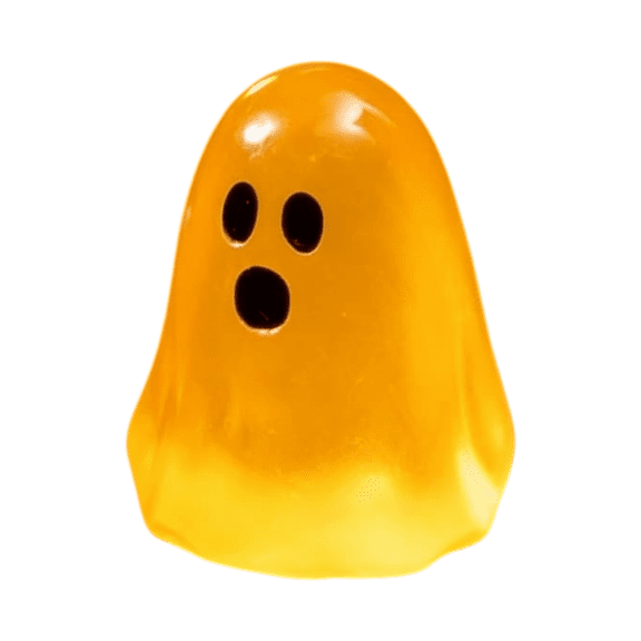 Glow in the Dark Mini Ghost Figurines, Luminous Set of 50 Halloween Tabletop Accents, Gold
