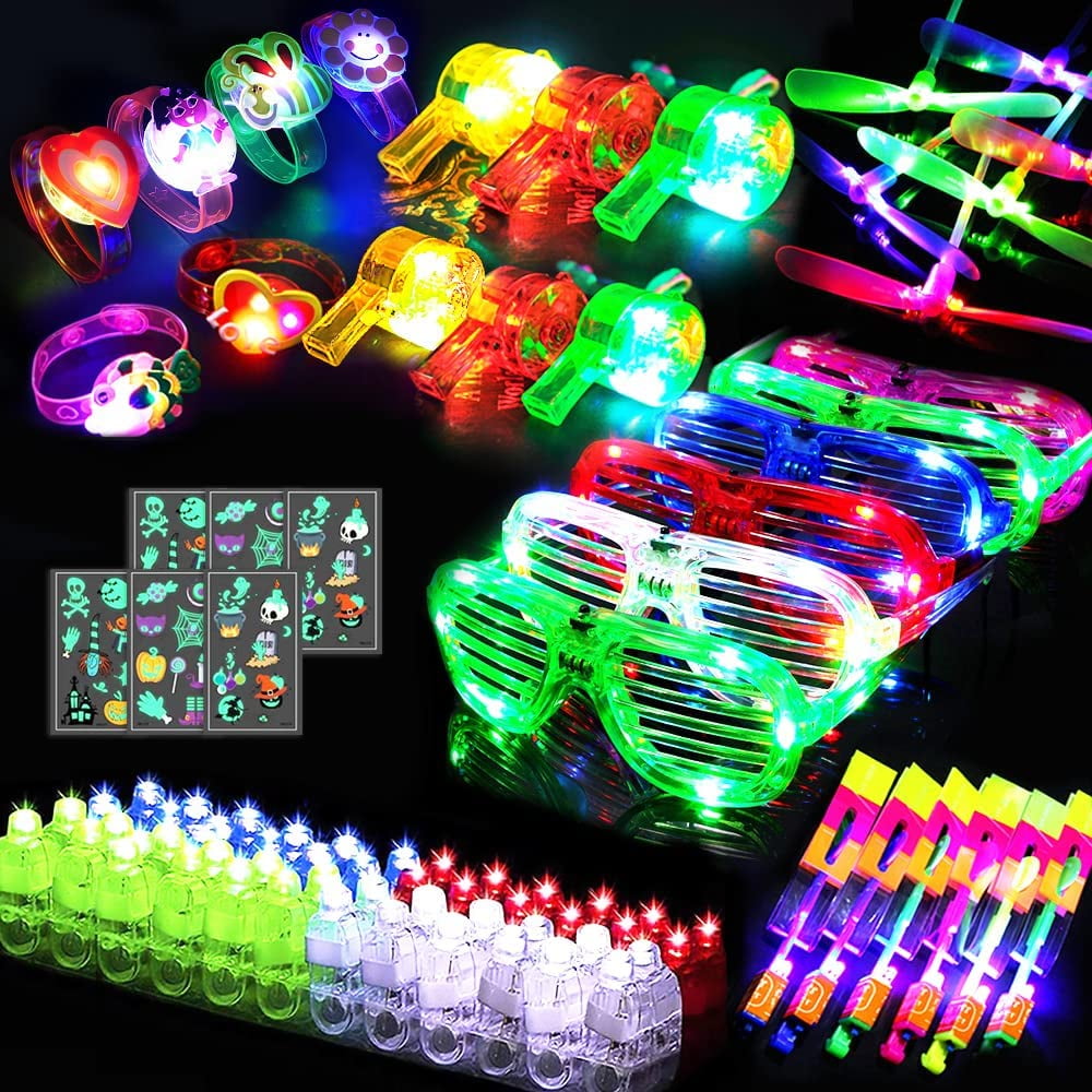 Homemaxs 6pcs Party Light Up Rings Light Glow in The Dark Finger Ring Toys  Decorative Rings 