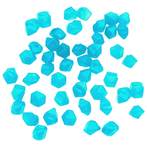 Glow in the Dark Pebbles, Blue Diamond Shape Luminous Stones, 500 Count, for Garden Pathway Fish Tank Aquarium Landscaping Outdoor Yard Decor
