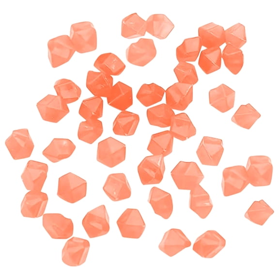 Glow in the Dark Pebbles, Orange Diamond Shaped, 500 Count Luminous Stones, for Garden Pathway Patio Aquarium Landscape Outdoor Decoration