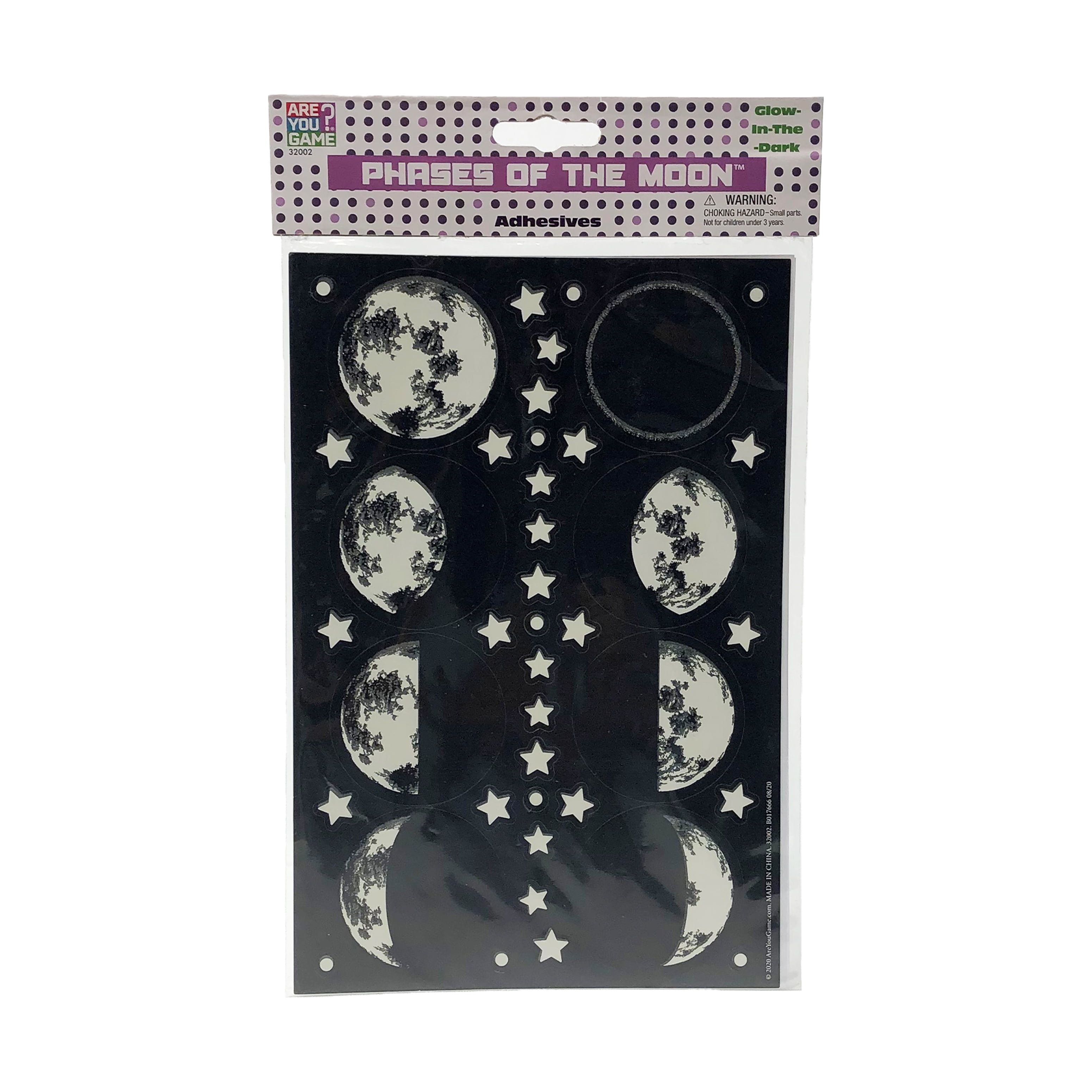Glow-in-the-Dark Phases of the Moon Adhesives