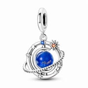 Glow in the Dark Planet Silver Plated Charm