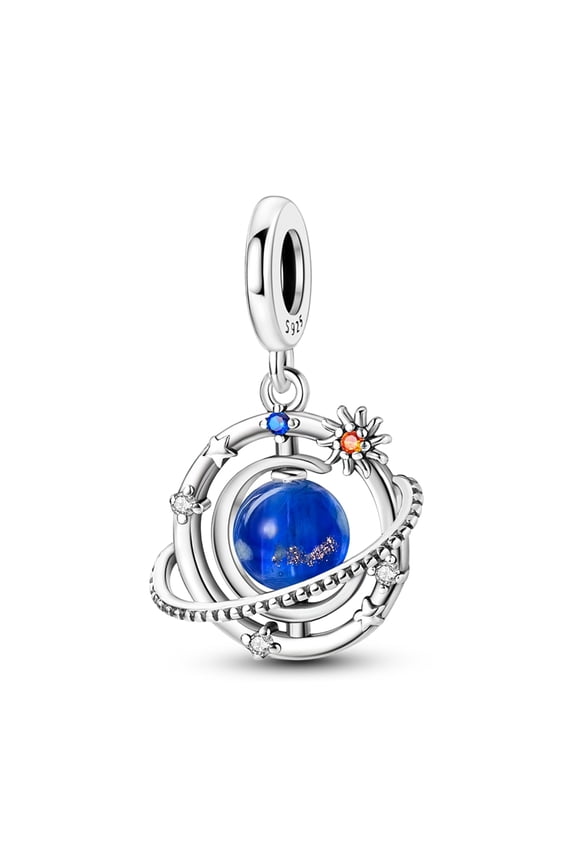 Glow in the Dark Planet Silver Plated Charm