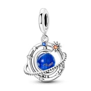 Glow in the Dark Planet Silver Plated Charm