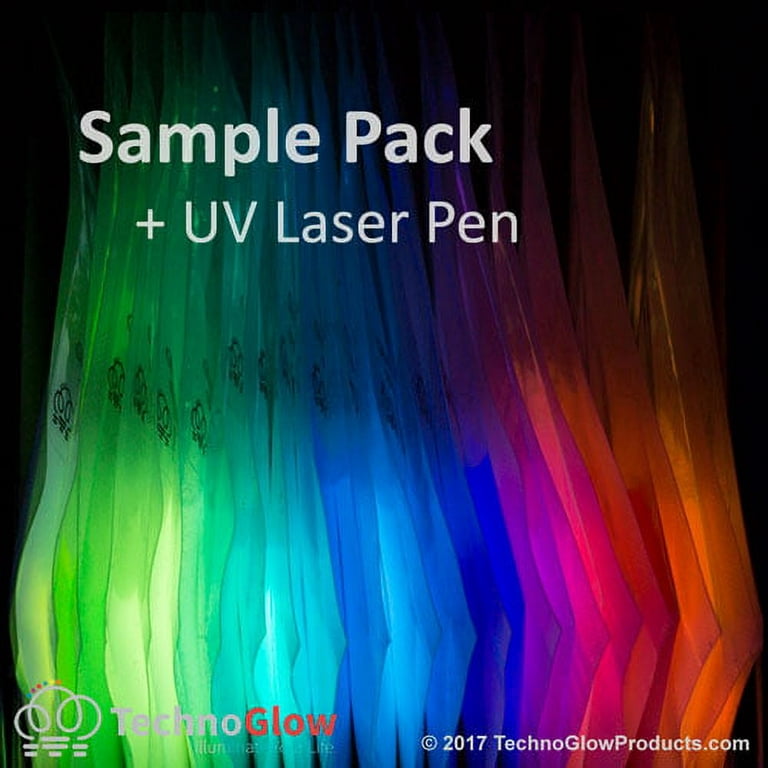 Glow in The Dark Powder Sample Kit, 21 Colors + UV Laser Pointer