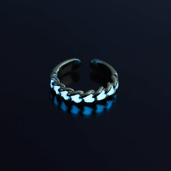 Glow-in-the-Dark Rhombus Ring: Adjustable Alloy Resin Ring, European American Style, Luminous Fashion Jewelry for Women