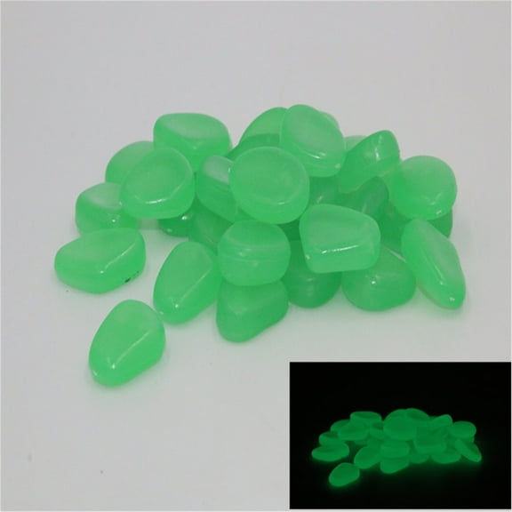 Glow in the Dark Rocks 100 Pcs, Green Luminous Garden Pebbles for Walkway Planter Aquarium Patio Yard Decorative Stones