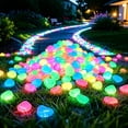 thumbnail image 1 of Glow in the Dark Rocks Rainbow Glow Pebbles, Solar Charging No Battery, Weather Resistant for Garden Walkway Driveway Night Guide, 1 of 8