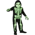 Rubies Child's Forum Glow in the Dark Skeleton Jumpsuit, Mask, Gloves for Themed Parties and Halloween, Medium