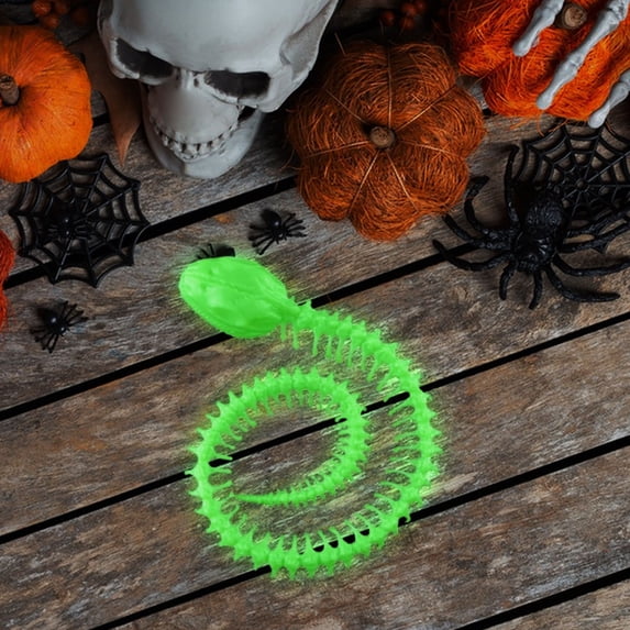 Glow in the Dark Skeleton Snake Decorations Creepy Halloween Props Glowing Animal Bones for Party Favors Indoor Outdoor Spooky Decor
