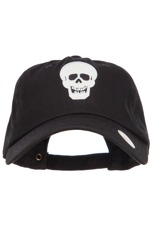 Glow in the Dark Skull Halloween Unstructured Cap - Black OSFM