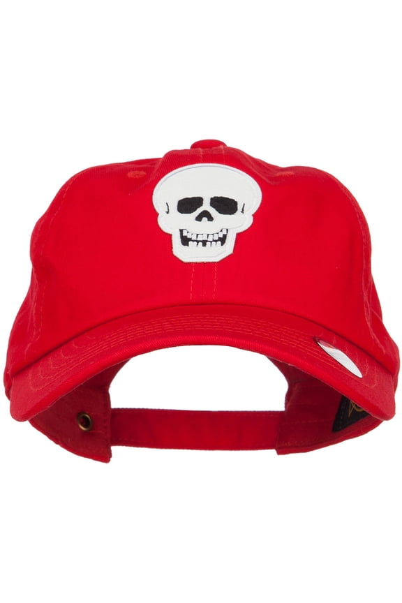 Glow in the Dark Skull Halloween Unstructured Cap - Red OSFM