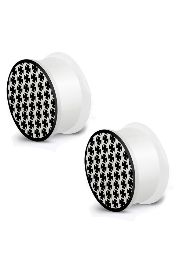 Glow in the Dark Soft Silicone Pattee Biker Iron Cross Saddle Ear Plugs, Pair