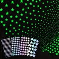 thumbnail image 1 of Color Changing Glow in the Dark Star Stickers, Fluorescent Wall & Window Decals for Room Decor & Party, 1 of 8