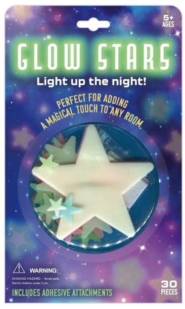 Glow in the Dark Wall Stickers, 30 Count, Star Decor with Adhesive