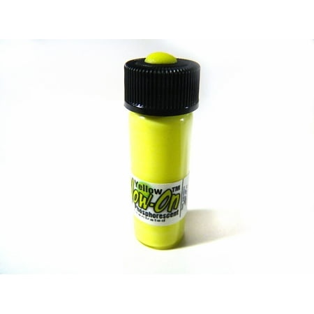 Glow on Super Phosphorescent Paint, Yellow Color and Green Glow, Paint Medium 4.6 ml Vial.