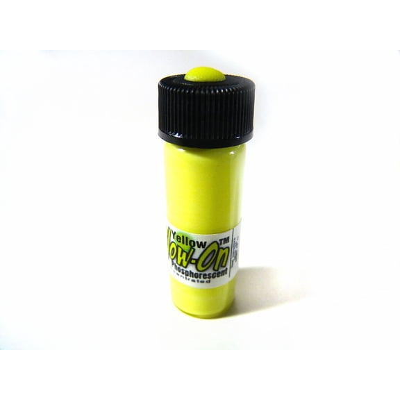 Glow on Super Phosphorescent Paint, Yellow Color and Green Glow, Paint Medium 4.6 ml Vial.
