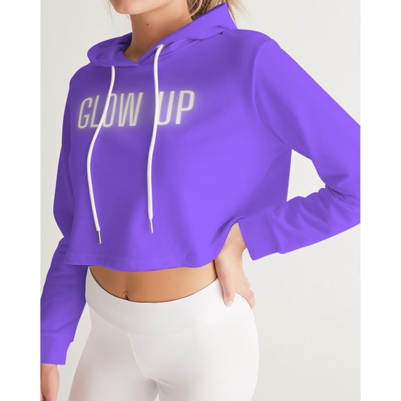Glow up Gear Purple Women's Cropped Hoodie