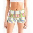 thumbnail image 1 of Glow up Gear color swirls Mid-Rise Yoga Shorts, 1 of 5