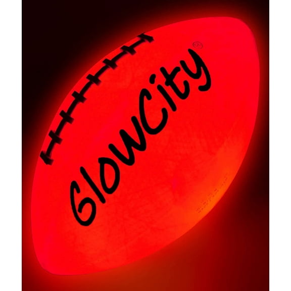 GlowCity Glow in The Dark Football, Light Up LED Lights, Batteries Included, Official Size