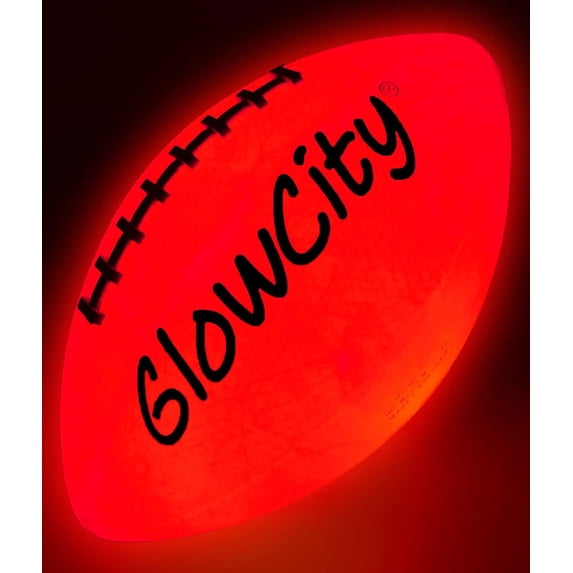 GlowCity Glow in The Dark Football, Light Up LED Lights, Batteries Included, Official Size
