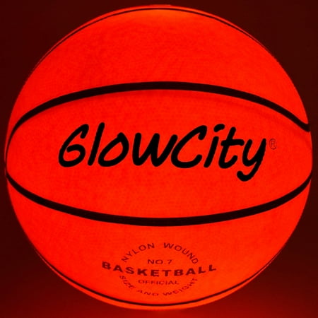 GlowCity Glow in the Dark Basketball, Official Size and Weight