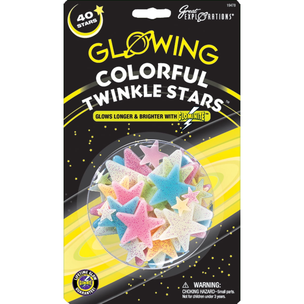 GlowInTheDark Star PacksColorful Twinkle Stars 40/Pkg - Walmart.com