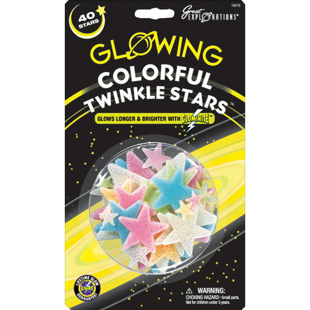 GlowInTheDark Star PacksColorful Twinkle Stars 40/Pkg