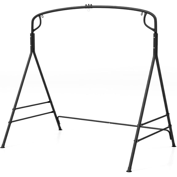 GlowPlume Porch Swing Stand, Heavy Duty Metal Hanging Swing Frame with 2-Point/Single-Point Hanging, A-Frame Swing Stand for Indoor Outdoor Patio Backyard Fits for Most Swings