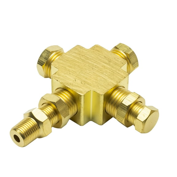 GlowShift | 1/8-27 NPT T-Fitting Sensor Thread Adapter for Car and Truck Gauge Sensors