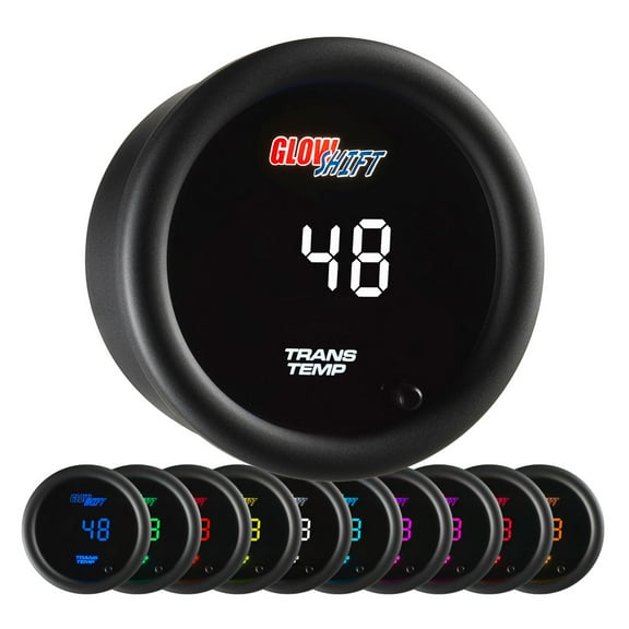 GlowShift | 2-1/16" (52mm) 10 Color Digital Series Celsius Transmission Temperature Gauge for Cars and Trucks