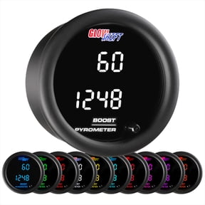 GlowShift 10 Color Digital Dual Boost & Pyrometer EGT Gauge