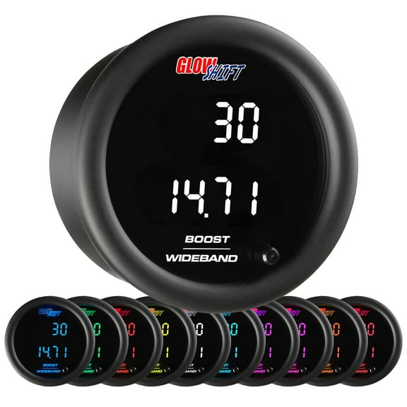 GlowShift 10 Color Digital Dual Boost/Vacuum & Wideband Air/Fuel Ratio Gauge