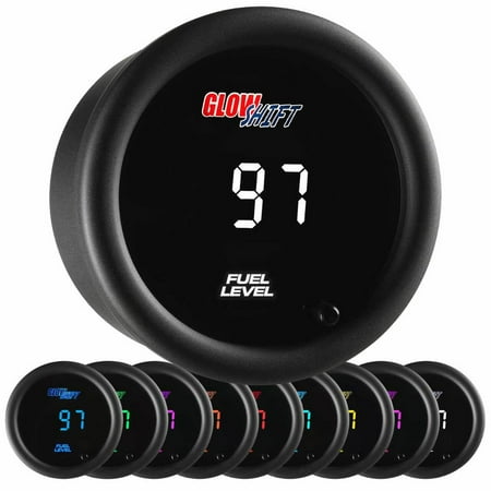 GlowShift 10 Color Digital Fuel Level Gauge