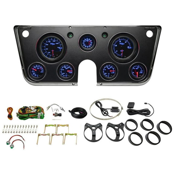 GlowShift | 1967-1972 2nd Generation Chevrolet C10 Dash Panel with Tinted 7 Color Series Diesel 7 Gauge Set for Cars & Trucks