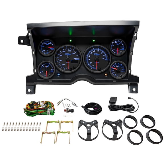 GlowShift | 1992 GMC Sonoma GT Dash Panel with Black 7 Color Series 6 Gauge Set