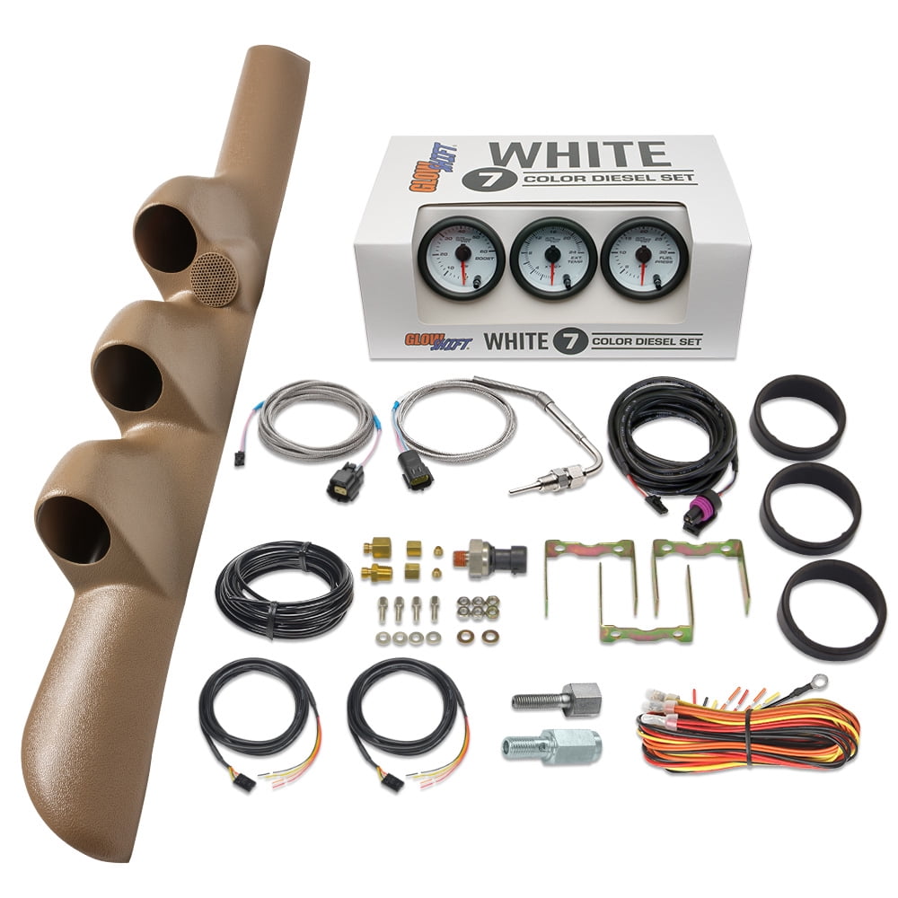 GlowShift | 1998-2002 2nd Dodge Ram 5.9 Cummins Tan Triple Pillar Pod ...