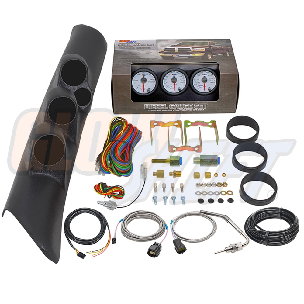Auto Meter 7095 Black Triple A-Pillar Gauge Pod Kit For 1998-2002 Dodge Ram With Premium Stereo