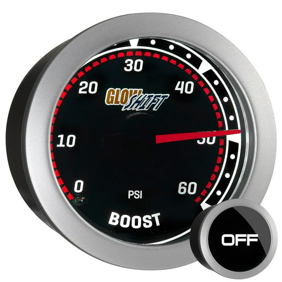 GlowShift | 2-1/16 (52mm) Tinted Series 60 PSI Boost Gauge for Cars and Trucks