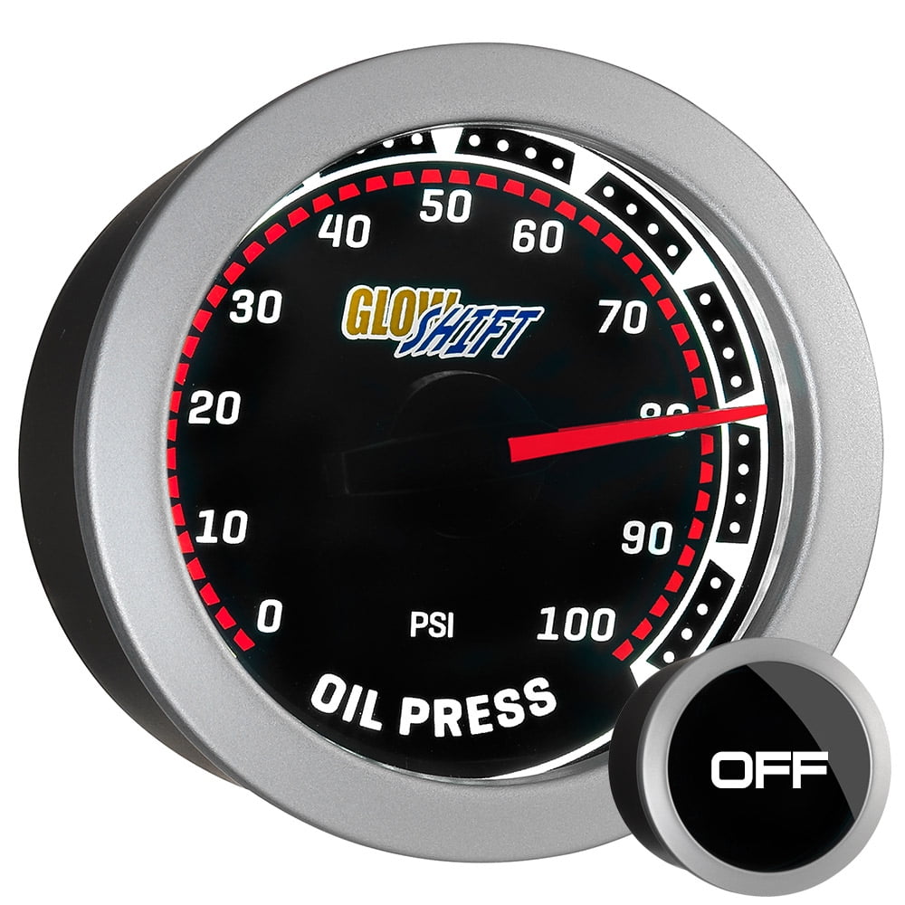 GlowShift | 2-1/16" (52mm) Tinted Series Oil Pressure Gauge for Cars and Trucks