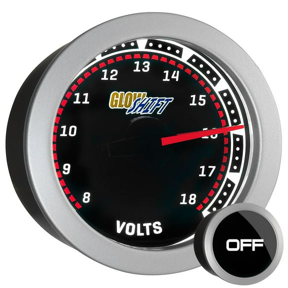 GlowShift | 2-1/16" (52mm) Tinted Series Volt Gauge for Cars and Trucks