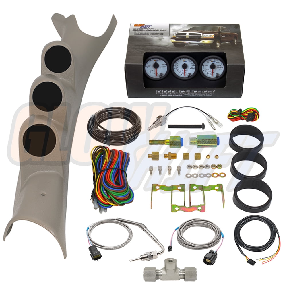 GlowShift | 3rd Gen 2003-2009 Dodge Ram 24 Valve Cummins Taupe Triple ...