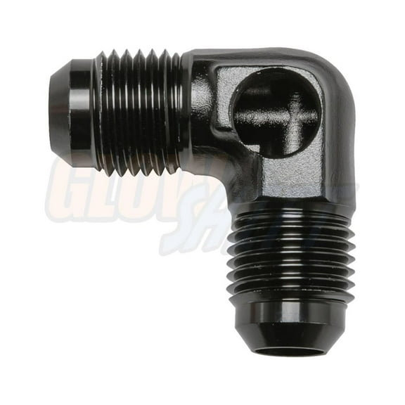 GlowShift 90 Degree -6 AN Male to Male Fuel Pressure Sensor Thread Adapter with 1/8-27 NPT Female Thread