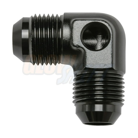 GlowShift 90 Degree -8 AN Male to -8 AN Male Fuel Pressure Sensor Thread Adapter with 1/8-27 NPT Female Thread