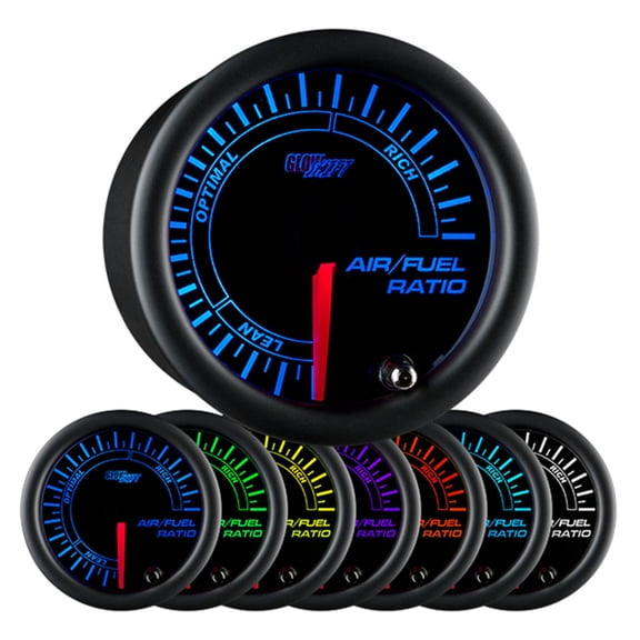 GlowShift Black 7 Color Narrowband Air / Fuel Gauge