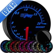 GlowShift Black Elite 10 Color 2.0 BAR Electronic Boost / Vacuum Gauge
