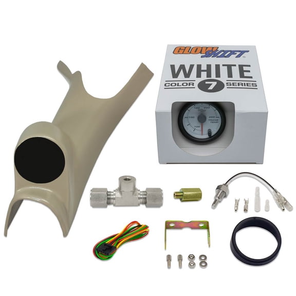 GlowShift | Factory Color Matched Taupe Single Pillar Pod with Grab Handle Cutout for 3rd Gen 2003-2009 Dodge Ram Cummins 2500 & 3500