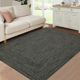 thumbnail image 1 of GlowSol 10' x 13' Area Rug Modern Braided Print Rugs for Living Room Bedroom Non-Slip Low Pile Accent Rug Washable Floor Cover, Gray Brown, 1 of 8