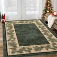 thumbnail image 1 of GlowSol 10' x 13' Christmas Area Rug Xmas Pine Cones Pattern Rug Plaid Rug Washable Non Shedding Non-Slip Rugs for Living Room Bedroom, Green, 1 of 6