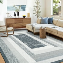GlowSol 10' x 13' Extra Large Rugs for Living Room Modern Rug Geometric Rugs Low Pile Non Slip Throw Rugs for Bedroom, Gray